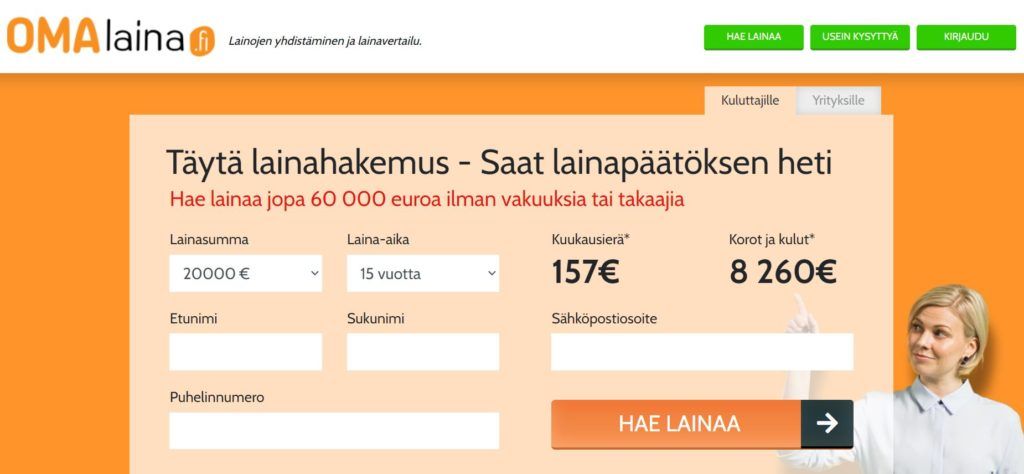 Lainojen kilpailutus netissä: Omalaina.fi -lainakilpailutus - Käyttäjäkokemuksia