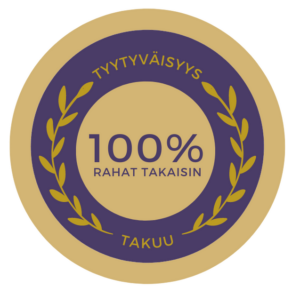 100% Tyytyväisyystakuu Logo Merkki
