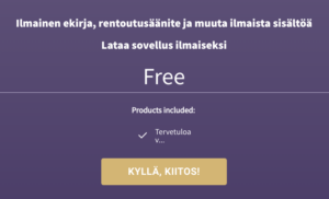 Ilmainen sovellus (app): Sisäänkirjautuminen ilmaisiin materiaaleihin