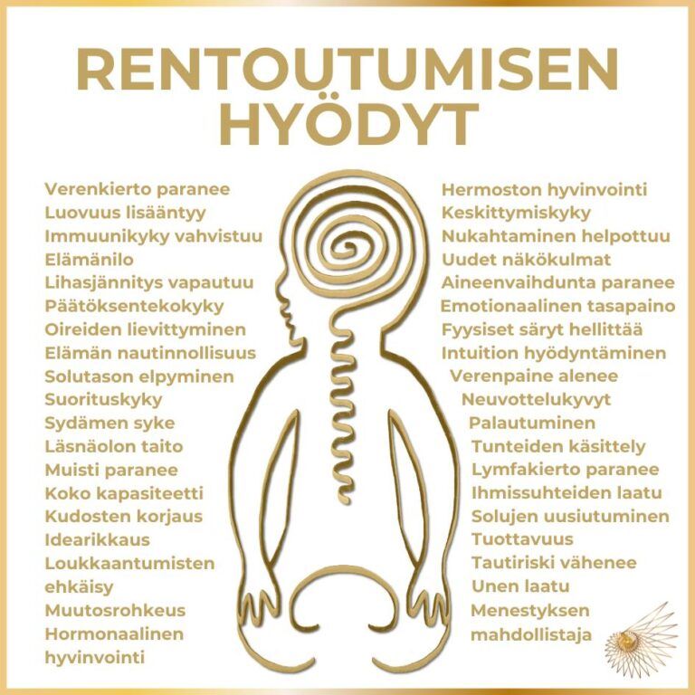 Rentoutumisen hyödyt, palautuminen, rentoutuminen