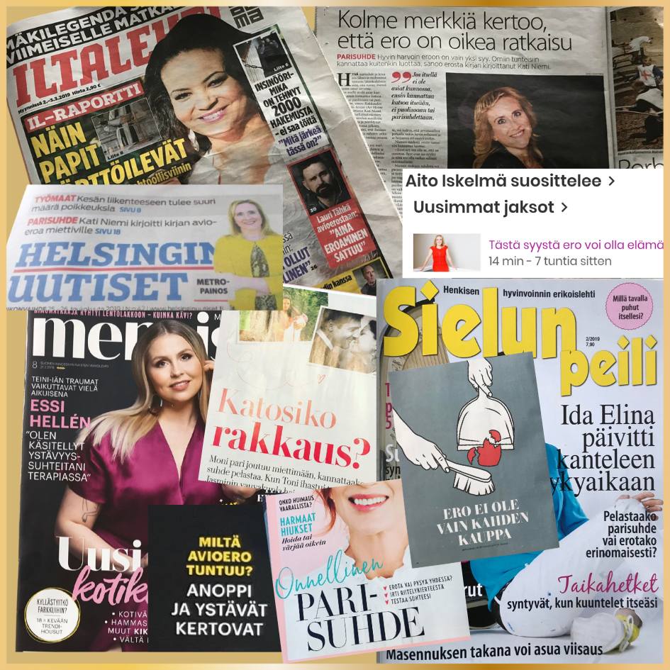 Parisuhdeasiantuntija, erovalmentaja, terapeutti, psykofyysinen mentaalivalmentaja Coach Kati Niemi mediassa (lehti-, radio-, tv-haastattelupyynnöt)