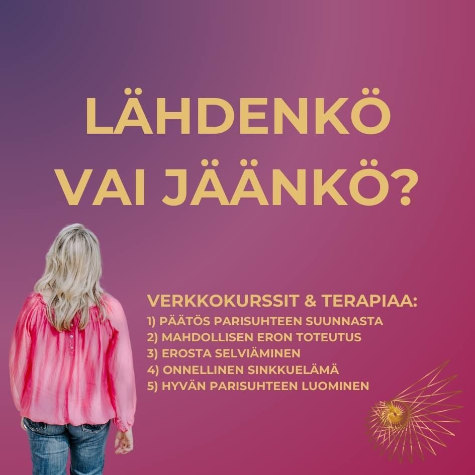 Lähdenkö vai jäänkö? Eropäätös ja avioeron toteutus -verkkokurssit