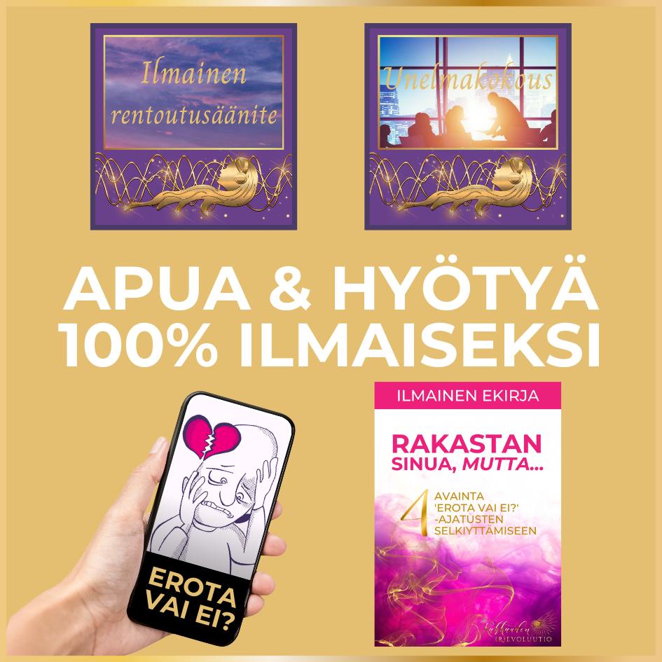 Ilmaiset kirjat, äänitteet ja videokurssit netissä. Lataa täysin maksutta ja sitoumuksetta. Hyödyllistä apua netissä ilmaiseksi 24/7.